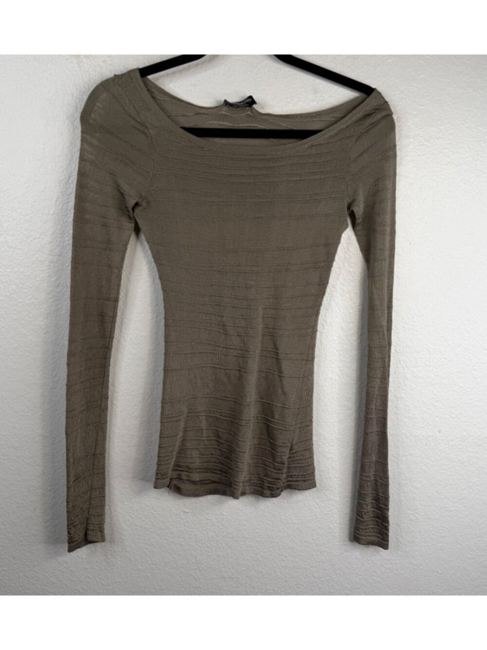 Bebe Women's Top Gold Sz XS Mesh Semi Sheer 90's Y2K